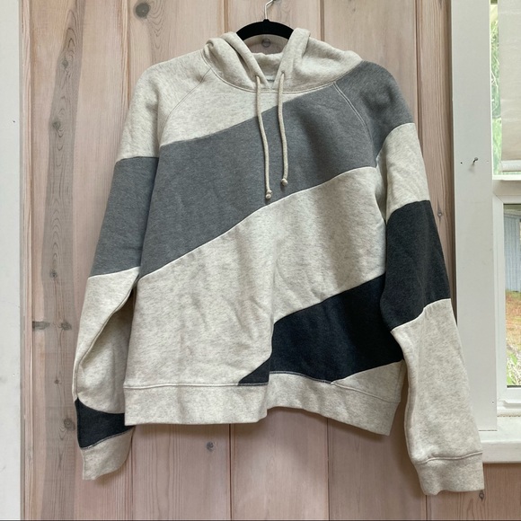 Faherty Striped Grey Ripple Pullover Cotton Hoodie - Picture 9 of 9